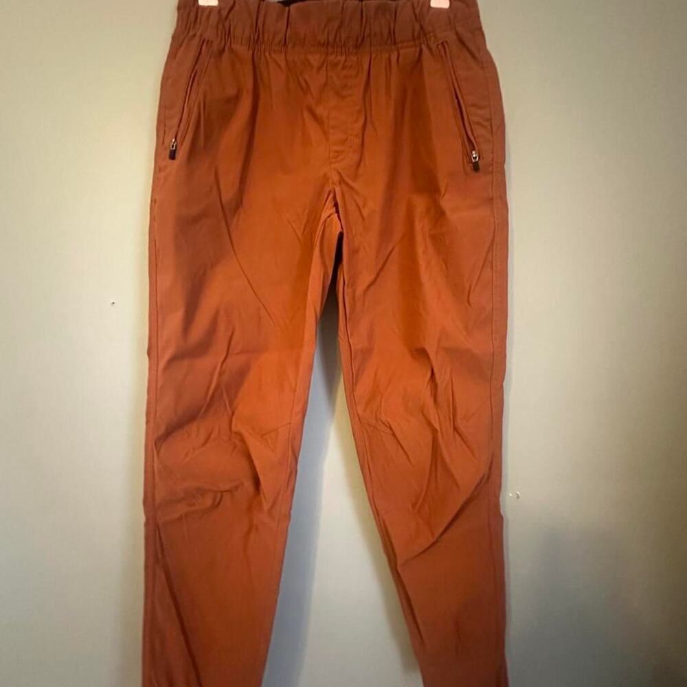 Eddie Bauer Orange Hiking Pants Womens 4 Nylon Stretch Jogger Outdoor